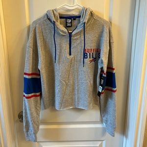 NWT NFL Buffalo Bills Cropped Hooded Shirt M